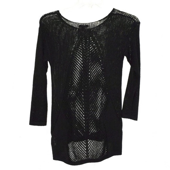 Apt 9 - Black see through loose knit Tunic sweater women's size Medium - Picture 1 of 4